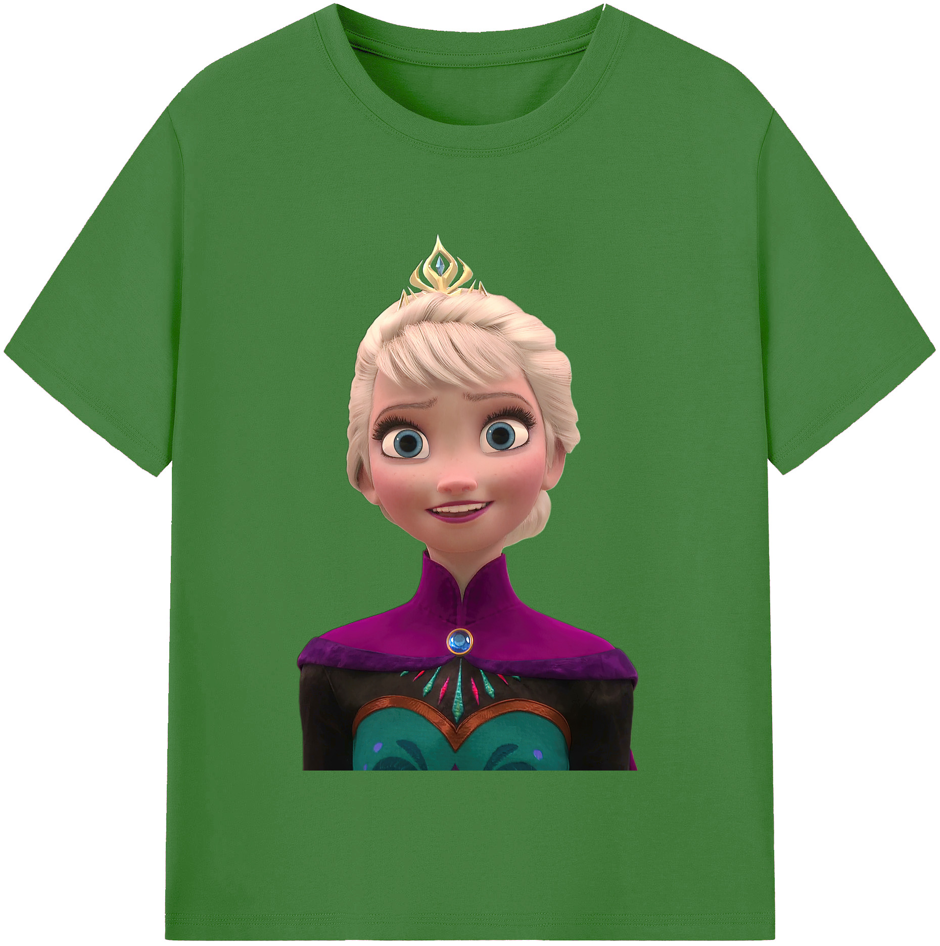 （画像用） アナと雪の女王 アンナ エルサ Frozen Anna Elsa レディースカジュアルプリントTシャツ（綿100％）
